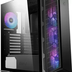 کیس کامپیوتر گیمینگ مید تاور MSI MPG GUNGNIR 111R - مشکی، 4 عدد فن ARGB 120 میلی متری، USB 3.2 Gen2x2 Type-C، پنل شیشه ای حرارت دیده، فیلتر گرد و غبار مغناطیسی، Mystic Light RGB، ATX، m-ATX، Mini-ITX