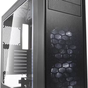 کیس کامپیوتر مید تاور Fractal Design Focus G - ATX - جریان هوای بالا - دارای 2 عدد فن 120 میلی متری LED سفید سری Fractal Design Silent LL - USB 3.0 - پنل جانبی پنجره ای - خاکستری