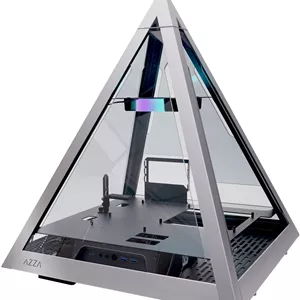 کیس کامپیوتر گیمینگ AZZA Pyramid L PCIE 4.0 - بدنه شیشه حرارت دیده در تمام جوانب - کیس مید تاور ATX - دارای پورت USB Type-C در پنل جلویی - شامل یک فن 120 میلی متری AZZA Hurricane III ARGB