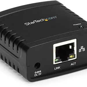 سرور چاپگر شبکه اترنت 10/100 مگابیت بر ثانیه به USB 2.0 استار تک - ویندوز 10 - LPR - آداپتور سرور چاپگر USB LAN (PM1115U2)