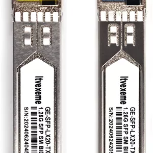 یک جفت ماژول فرستنده و گیرنده شبکه 1.25G BIDI SFP، حالت تک گیگابیتی 1.25، LX SM 1310nm 1550nm 20km، رابط فیبر تکی برای روتر، کارت شبکه، سوئیچ، فایروال و غیره