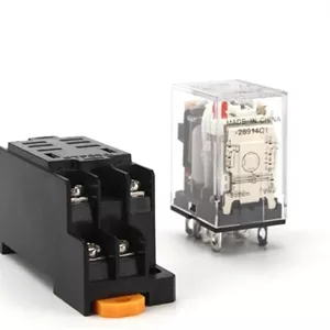 رله میانی توبایا مدل HH62P LY2NJ 10A، رله الکترومغناطیسی کوچک با 8 پین و سوکت پایه PTF08A (رنگ: بدون سوکت، اندازه: AC 12V)