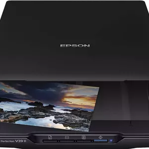 اسکنر تخت عکس و سند اپسون V39II، رزولوشن اپتیکال 4800 x 4800 DPI، سنسور تصویر تماسی، سرعت اسکن تا 10 ثانیه در صفحه، رابط USB 2.0 Micro-AB، مشکی | V39II