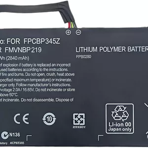 باتری 42Wh FPCBP345Z FMVNBP219 FPB0280 سازگار با لپ تاپ Fujitsu LifeBook UH572، ولتاژ 14.8V، ظرفیت 2840mAh، عملکرد بالا