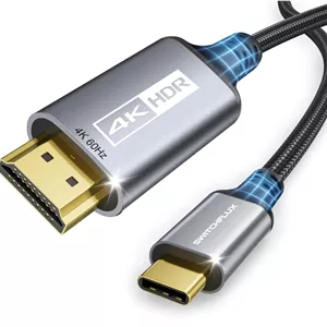 کابل USB-C به HDMI طول 1.8 متر [4K@60Hz] کابل بافته شده USB Type C به HDMI 2.0 سرعت بالا (سازگار با Thunderbolt 3/4) برای سری iPhone 15، MacBook Pro/Air، iPad Pro، Galaxy S8 تا S23