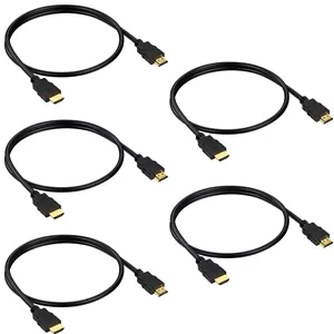 کابل کوتاه HDMI به طول 30 سانتی متر، بسته 5 عددی، کابل اتصال HDMI نر 4K@60Hz، کابل مانیتور کامپیوتر محافظت شده HDMI CL3 با HDCP 2.2، HDR، 3D، ARC برای اسپلیتر، سوئیچ، KVM، تلویزیون، داک استیشن، کامپیوتر، مانیتور