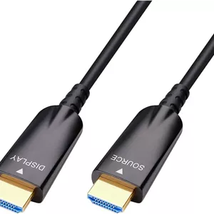 کابل فیبر نوری HDMI دی-تک 25 فوتی 4K 60Hz 1080p HD Video 3D ARC HDCP CEC High Speed Long Cord برای مانیتور کامپیوتر، تلویزیون، پروژکتور (25 فوت، مشکی)