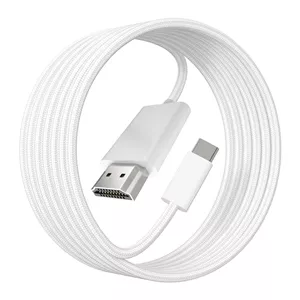 کابل USB-C به HDMI ایر اسکای، 4K 60Hz، کابل بافته شده Type-C به HDMI 2.0، کابل USB-C به HDMI برای آیفون 17 به تلویزیون، سازگار با مک بوک، آیفون 17/16/15 پرو/مکس، آی مک، آیپد پرو