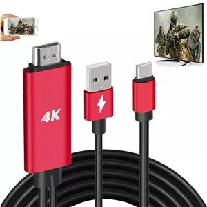 کابل تبدیل HDMI به USB Type C مدل MHL 4K، سازگار با گوشی های سامسونگ گلکسی S20 S10 S9 S8 Note 20 10، ال جی G5 Q8 ThinQ V35، گوشی های اندروید، آی مک، مک بوک برای انتقال تصویر و شارژ به مانیتور، پروژکتور و تلویزیون