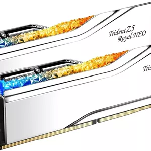 رم دسکتاپ جی.اسکیل Trident Z5 Royal Neo Series DDR5 (AMD Expo) ظرفیت 32 گیگابایت (2x16GB) سرعت 6400MT/s CL32-39-39-102 1.40V مدل U-DIMM - نقره ای (F5-6400J3239G16GX2-TR5NS)
