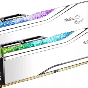 رم دسکتاپ جی.اسکیل Trident Z5 Royal Series DDR5 (Intel XMP 3.0) ظرفیت 64 گیگابایت (2x32GB) سرعت 6400MT/s CL32-39-39-102 1.40V مدل U-DIMM - نقره ای (F5-6400J3239G32GX2-TR5S)