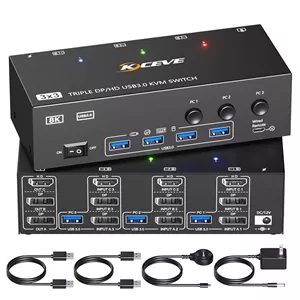 سوییچ KVM سه پورت مدل 3 Computers با خروجی 8K