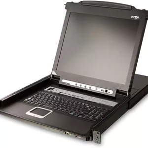 کی وی ام سوئیچ ۸ پورت ATEN CL5708M با LCD ۱۷ اینچی، پورت USB/PS2 و پورت کنسول اضافی و پشتیبانی از USB (مشکی)