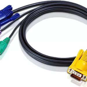 کابل KVM مدل ATEN PS2، SPHD-15 نر به VGA و PS2، 2L5206P، طول 6 متر