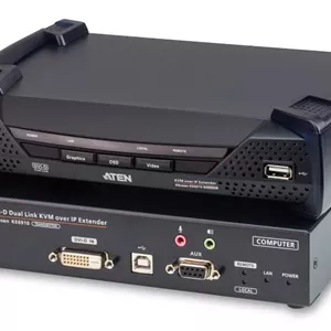 اکستندر KVM دوال-لینک DVI-D آتن 2K مدل KE6910-AX-G (اکستندر Over IP)