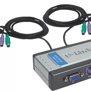 سوئیچ KVM دو پورت D-Link DKVM-2K، رومیزی، با کابل های داخلی