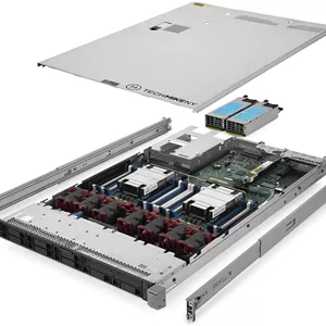 سرور TechMikeNY 2.20 گیگاهرتز 20 هسته ای 64 گیگابایت رم 2 عدد 800 گیگابایت SAS SSD به همراه ریل ProLiant DL360 G9 (بازسازی شده)