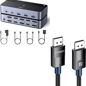سوئیچ KVM دیسپلی‌پورت یوگرین مدل 8K@60Hz دو پورت