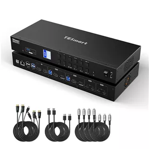 سوییچ KVM تسیمارت مدل USB-C/HDMI/DP دو مانیتوره 4K