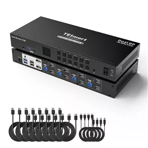 سوئیچ KVM تسیمارت مدل 4 Port Dual Monitor رزولوشن 4K