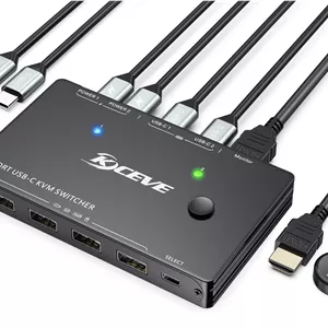 سوئیچ KVM مدل MLEEDA USB C با پشتیبانی از 4K 60Hz