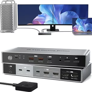 سوییچ KVM داکینگ استیشن مدل USB C HDMI با پشتیبانی از 4K