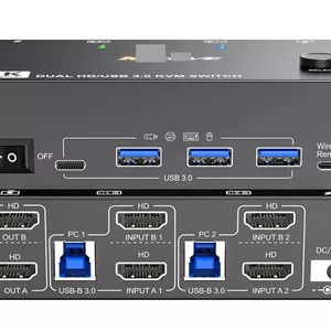 سوییچ KVM دو پورت مدل 8K با پشتیبانی از دو مانیتور