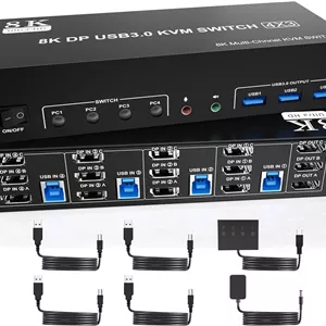 سوییچ KVM دیسپلی‌پورت مدل DP1.4 چهار پورت