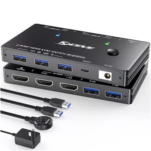 سوییچ KVM یو‌اس‌بی 3.0 مدل HDMI 8K با پشتیبانی از 2 کامپیوتر