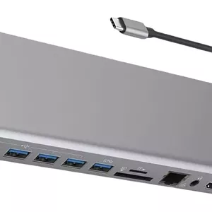 هاب نوع C، آداپتور ایستگاه داکینگ USB 14 در 1 با پورت های HDMIs، VGA، اترنت و USB برای افزایش بهره وری
