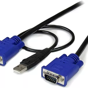 کابل KVM فوق العاده نازک 2 در 1 USB VGA استار تک دات کام - کابل KVM VGA - کابل KVM USB - کابل سوئیچ KVM (SVECONUS10)