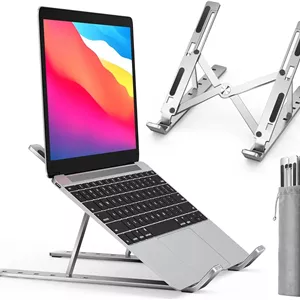 استند لپ‌تاپ مدل آلومینیومی تاشو با قابلیت تنظیم ارتفاع