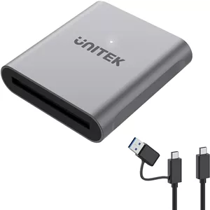 کارت خوان CFast یونیتک، کارت خوان USB 3.0 USB C CFast 2.0، آداپتور کارت حافظه CFast آلومینیومی قابل حمل، اتصال پورت Thunderbolt 3 پشتیبانی شده، سازگار با کارت های SanDisk، Lexar، Transcend، Sony