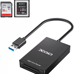 کارت خوان XQD USB 3.0 کارت خوان XQD SD کارت خوان Sony XQD کارت خوان 2 در 1 کارت خوان حافظه سرعت فوق العاده 5Gpbs برای سری Sony G/M، Lexar 2933x/1400x USB Mark کارت XQD، کارت SD/SDHC/SDXC برای ویندوز/مک
