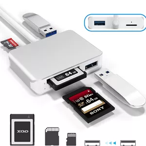 کارت خوان ارتقا یافته XQD USB 3.0 SD(HC/XC) TF با سرعت بالای USB3.0x2 تا 5 گیگابیت بر ثانیه، سازگار با کارت های XQD و TF/SD/SDHC سری Sony G&M، برای ویندوز/مک