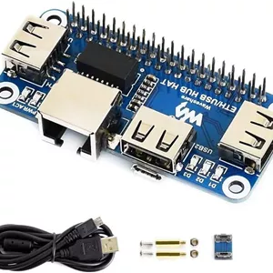 هاب اترنت/USB برای رزبری پای 3 B /3 B/2 B/Zero/Zero W/Zero WH/Zero 2 W، برد توسعه، 1 پورت اترنت RJ45، 3 پورت USB سازگار با USB2.0/1.1