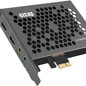 کارت کپچر ویدیویی داخلی Ezcap 324 4K HDMI PCI-E برای استریم زنده، بازی‌های رایانه‌ای و میکس صدا، سازگار با ویندوز، مک، PS4، ایکس‌باکس و سوییچ، 2x HDMI، صدای 3.5 میلی‌متری، خاکستری | ezcap324B