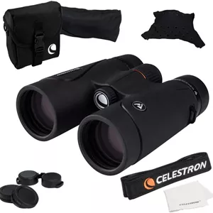 دوربین دوچشمی 8x42 سلسترون TrailSeeker - اپتیک کاملاً چند لایه - دوربین دوچشمی برای بزرگسالان - منشورهای BaK-4 با پوشش فاز و دی الکتریک - ضد آب و ضد مه - روکش لاستیکی - فوکوس نزدیک 6.5 فوت