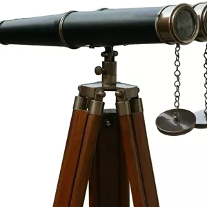 تلسکوپ دریانوردی برنزی با روکش چرمی مدل ایستاده 62 اینچی