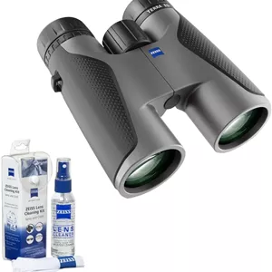 دوربین دوچشمی زایس Terra ED 10x42 سبک وزن، جمع و جور، روشن و با قدرت بالا (خاکستری) همراه با اسپری زایس و کیت مراقبت از لنز میکروفیبر (2 قلم)