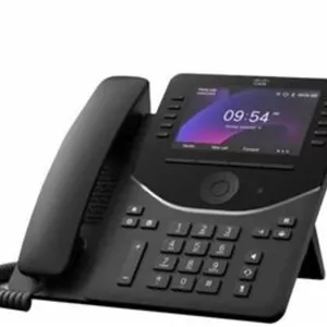 تلفن IP سیسکو DP-9861 - با سیم - با سیم/بی سیم - بلوتوث، وای فای - رومیزی - مشکی کربنی - 10 خط تلفن - VoIP - LCD 5 اینچی - IEEE 802.11a/b/g/n/a (بازسازی شده)