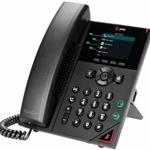 تلفن ویپ پلی VVX 250 - باسیم - رومیزی، قابل نصب روی دیوار - مشکی - ویپ - 2 پورت شبکه (RJ-45) - پورت های PoE