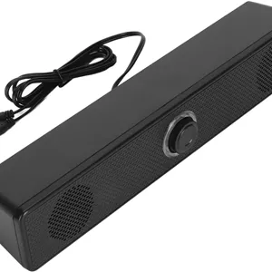 اسپیکر کامپیوتر USB Denash، دکمه تنظیم صدا، سیمی، رومیزی 5 وات، درایورهای فعال با فرکانس کامل، ساده برای لپ تاپ، Denashhf8xap1ots