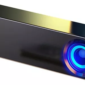 اسپیکر سیمی USB کامپیوتر، ساندبار کامپیوتر، کوچک و قابل حمل، ساب ووفر، کیفیت صدای HiFi، استریو، شکل مستطیلی، سه حالت صدا، بلندگو برای دسکتاپ، لپ تاپ، مانیتور