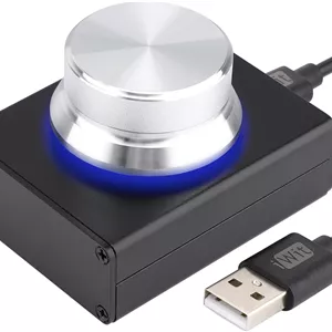 دکمه تنظیم صدا USB دروک، کنترل صدای کوچک اسپیکر کامپیوتر، کنترل صدای خارجی USB با عملکرد قطع صدا با یک کلید، پشتیبانی از Win7 8 10 XP Mac Vista Android، مشکی و نقره ای