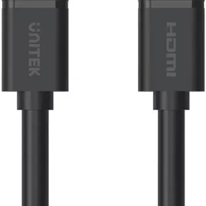 کابل HDMI 4K یونیتک، رزولوشن 4K UHD، پشتیبانی از نمایشگر سه بعدی، فناوری سیم کشی زوج به هم تابیده، روکش طلا، سیم مسی مرغوب، طول کابل 20 متر، مشکی | Y-C144M