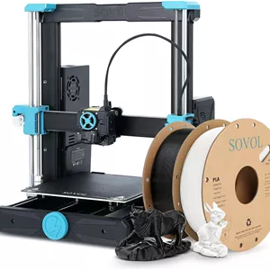 فیلامنت پرینتر سه بعدی PLA سوول 2 کیلوگرم مشکیسفید و پرینتر سه بعدی Sovol SV06 Plus ACE