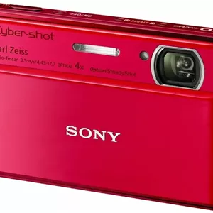 دوربین دیجیتال سونی Cyber-Shot DSC-TX100V با حسگر CMOS Exmor R با رزولوشن 16.2 مگاپیکسل، صفحه لمسی 3.5 اینچی OLED، پانورامای سه بعدی و فیلمبرداری Full HD 1080/60p (قرمز)