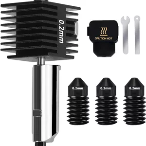 کیت هات‌اند پرینتر سه بعدی 0.2 میلی‌متری برای Bambu Lab A1/A1 Mini، ارتقاء نازل فولادی سخت‌کاری شده با دمای بالا، کیت هات‌اند جایگزین اکسترودر و جوراب سیلیکونی برای سری Bambu Lab A1