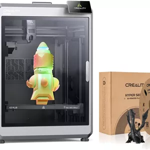 پرینتر سه بعدی Creality K2 Plus با حجم ساخت 350x350x350 میلی‌متر، چاپ با سرعت بالا 600 میلی‌متر بر ثانیه با دوربین‌های هوش مصنوعی دوگانه و فیلامنت مشکی Creality Hyper PLA